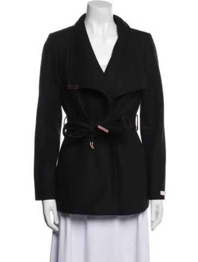 Pre-owned Ted Baker Wool Coat In Black