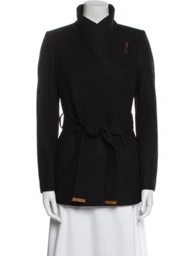 Pre-owned Ted Baker Wool Coat In Black