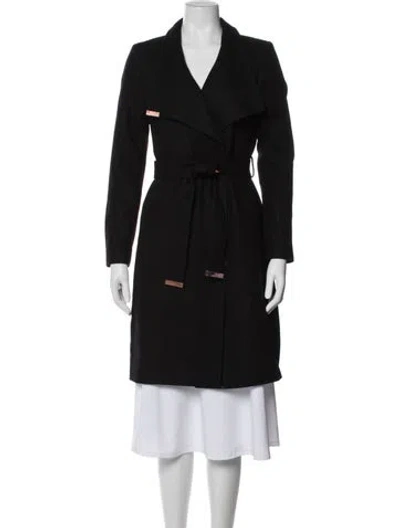 Pre-owned Ted Baker Wool Coat In Black