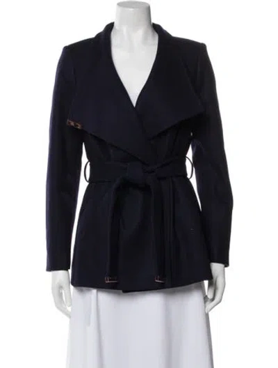 Pre-owned Ted Baker Wool Coat In Blue
