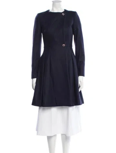 Pre-owned Ted Baker Wool Coat In Blue