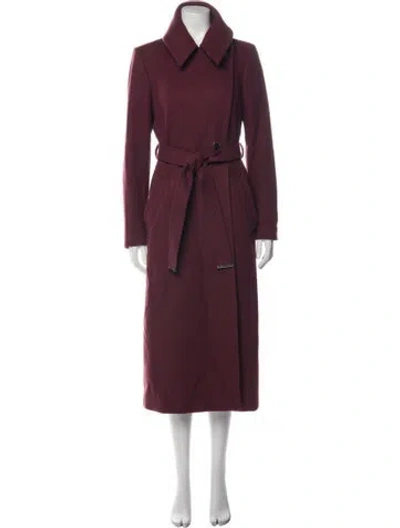 Pre-owned Ted Baker Wool Coat In Burgundy