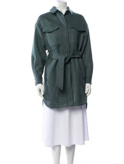 Pre-owned Ted Baker Wool Coat In Green