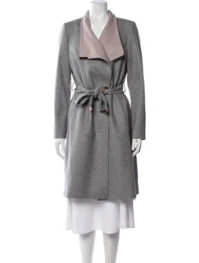Pre-owned Ted Baker Wool Coat In Grey