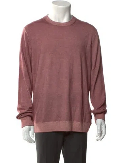 Pre-owned Ted Baker Wool Crew Neck Pullover In Burgundy