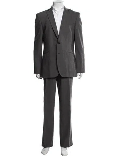 Pre-owned Ted Baker Wool Houndstooth Print Two-piece Suit Vest In Grey