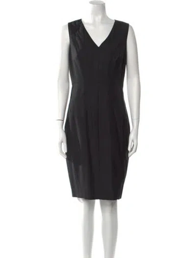 Pre-owned Ted Baker Wool Knee-length Dress In Black