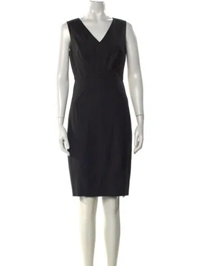 Pre-owned Ted Baker Wool Knee-length Dress In Black