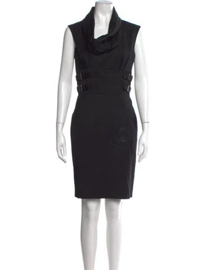 Pre-owned Ted Baker Wool Knee-length Dress In Black