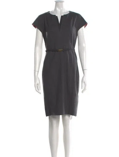 Pre-owned Ted Baker Wool Knee-length Dress In Gray