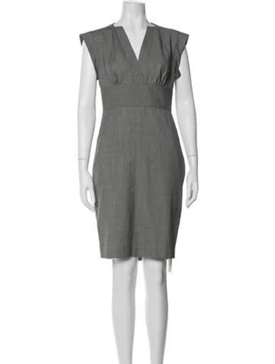 Pre-owned Ted Baker Wool Knee-length Dress In Gray