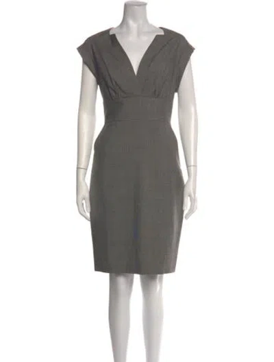Pre-owned Ted Baker Wool Knee-length Dress In Grey