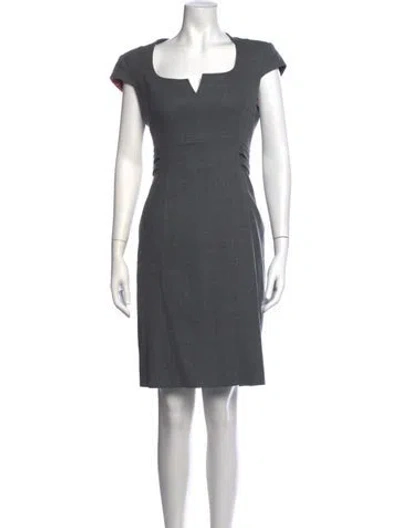 Pre-owned Ted Baker Wool Knee-length Dress In Grey