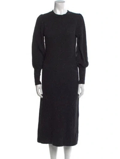 Pre-owned Ted Baker Wool Midi Length Dress In Black
