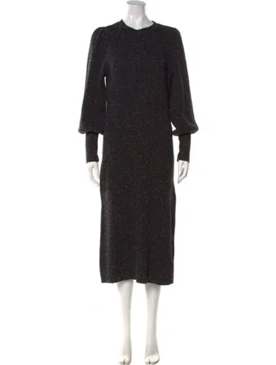 Pre-owned Ted Baker Wool Midi Length Dress In Black
