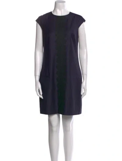Pre-owned Ted Baker Wool Mini Dress In Blue