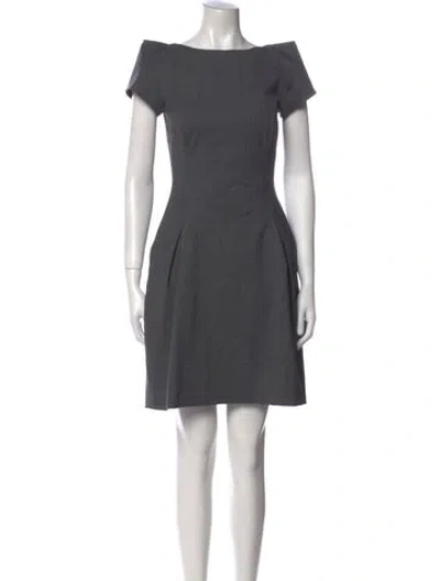 Pre-owned Ted Baker Wool Mini Dress In Gray