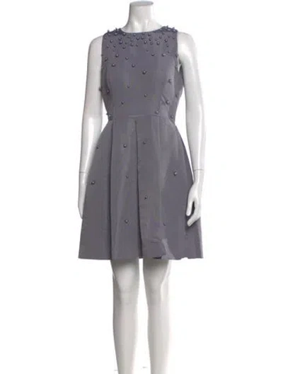 Pre-owned Ted Baker Wool Mini Dress In Gray