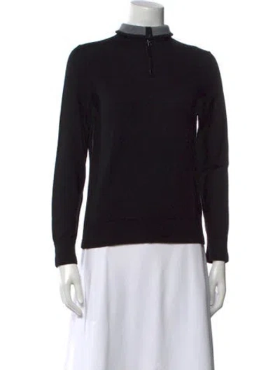 Pre-owned Ted Baker Wool Mock Neck Sweater In Black