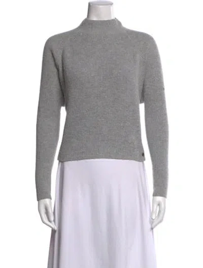 Pre-owned Ted Baker Wool Mock Neck Sweater In Grey