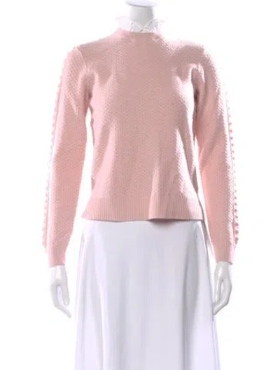 Pre-owned Ted Baker Wool Mock Neck Sweater In Pink