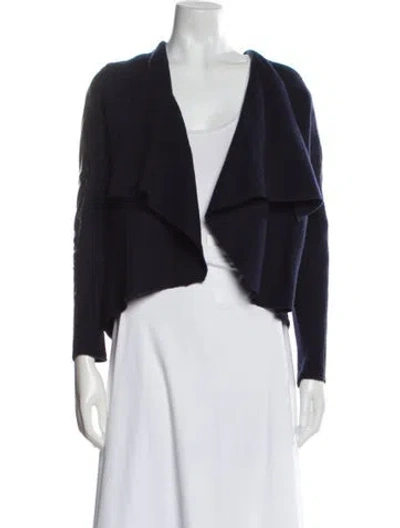 Pre-owned Ted Baker Wool Open Front Sweater In Blue