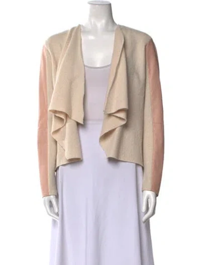 Pre-owned Ted Baker Wool Open Front Sweater In Neutral