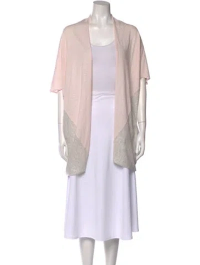 Pre-owned Ted Baker Wool Open Front Sweater In Pink