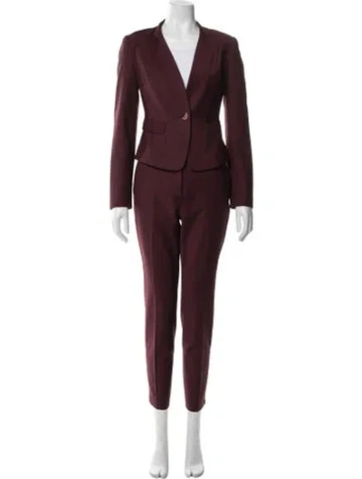Pre-owned Ted Baker Wool Pantsuit In Burgundy