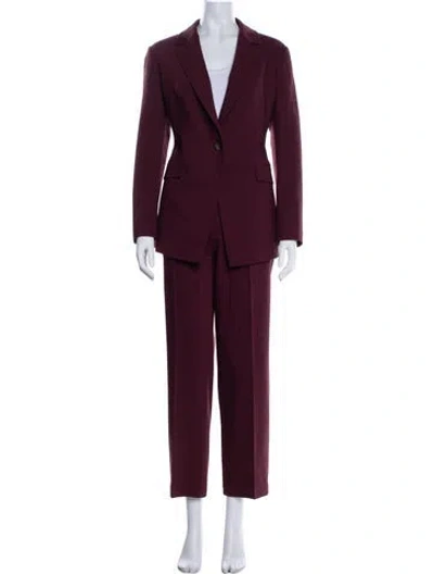 Pre-owned Ted Baker Wool Pantsuit In Burgundy