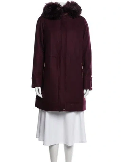 Pre-owned Ted Baker Wool Parka W/ Tags In Purple