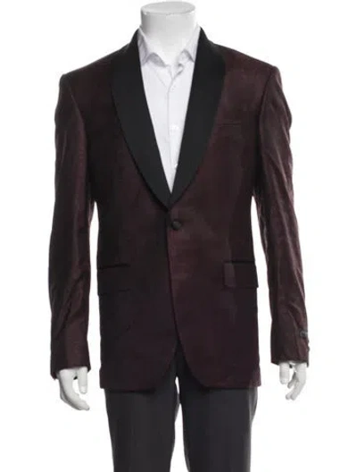Pre-owned Ted Baker Wool Patterned Jacket In Red