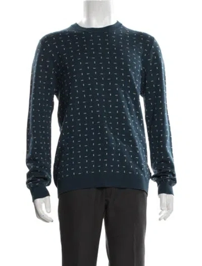 Pre-owned Ted Baker Wool Patterned Pullover In Blue