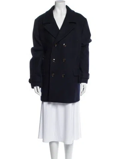 Pre-owned Ted Baker Wool Peacoat In Blue