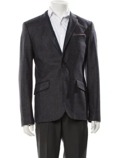 Pre-owned Ted Baker Wool Peacoat In Blue