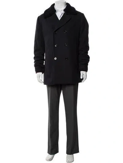 Pre-owned Ted Baker Wool Peacoat In Blue
