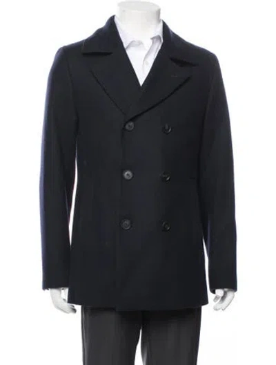 Pre-owned Ted Baker Wool Peacoat In Blue