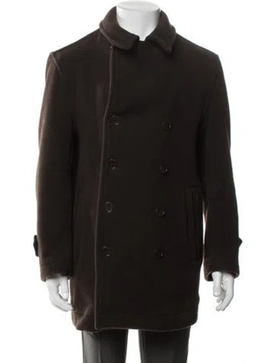 Pre-owned Ted Baker Wool Peacoat In Brown