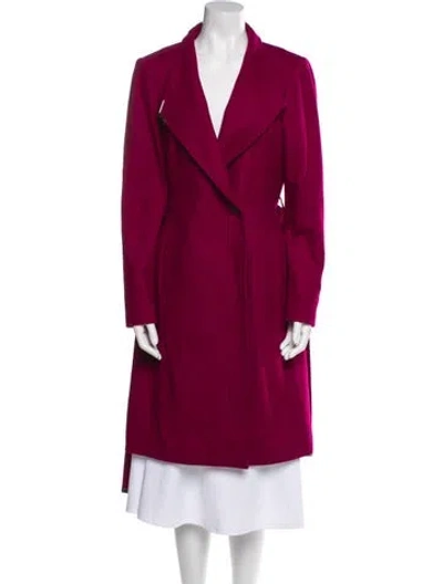 Pre-owned Ted Baker Wool Peacoat In Burgundy