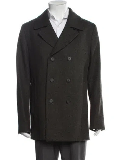 Pre-owned Ted Baker Wool Peacoat In Green