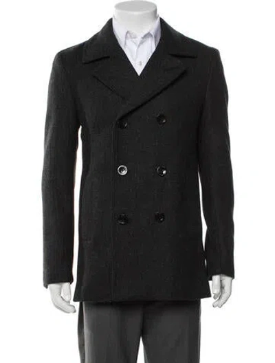 Pre-owned Ted Baker Wool Peacoat In Grey