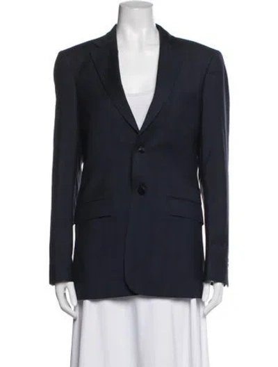 Pre-owned Ted Baker Wool Plaid Print Blazer In Blue
