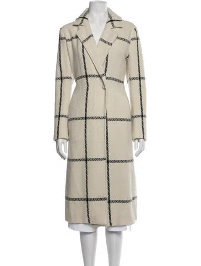 Pre-owned Ted Baker Wool Plaid Print Coat In Neutrals