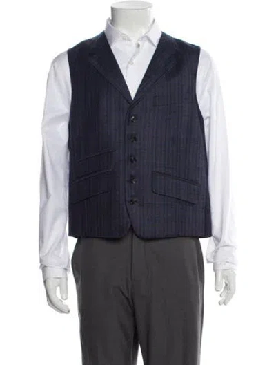 Pre-owned Ted Baker Wool Plaid Print Suit Vest In Purple
