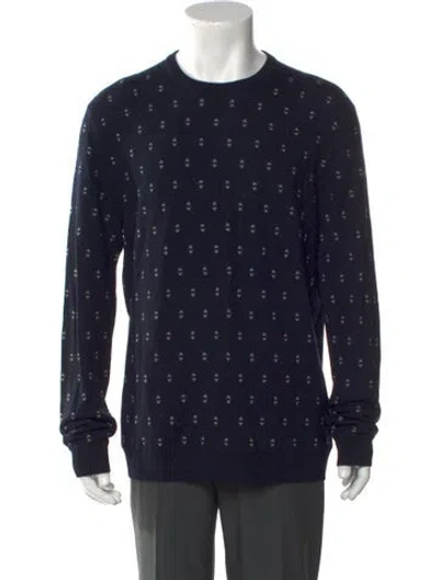 Pre-owned Ted Baker Wool Printed Pullover In Blue