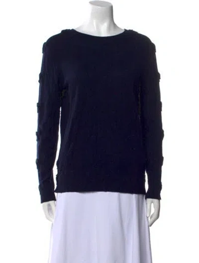 Pre-owned Ted Baker Wool Scoop Neck Sweater In Blue