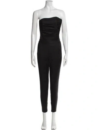 Pre-owned Ted Baker Wool Strapless Jumpsuit In Black