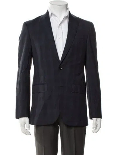 Pre-owned Ted Baker Wool Striped Blazer In Blue