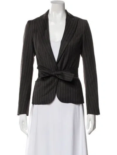 Pre-owned Ted Baker Wool Striped Blazer In Brown