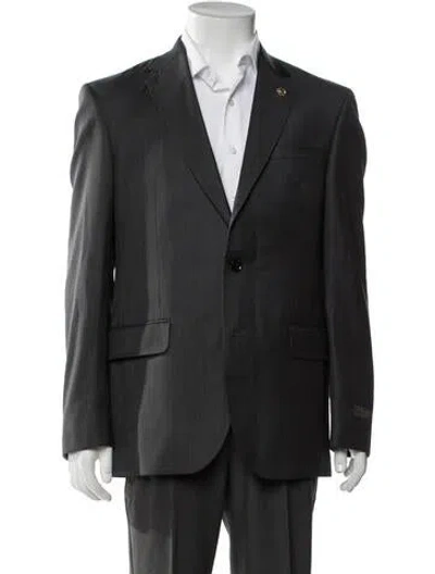 Pre-owned Ted Baker Wool Striped Blazer W/ Tags In Grey